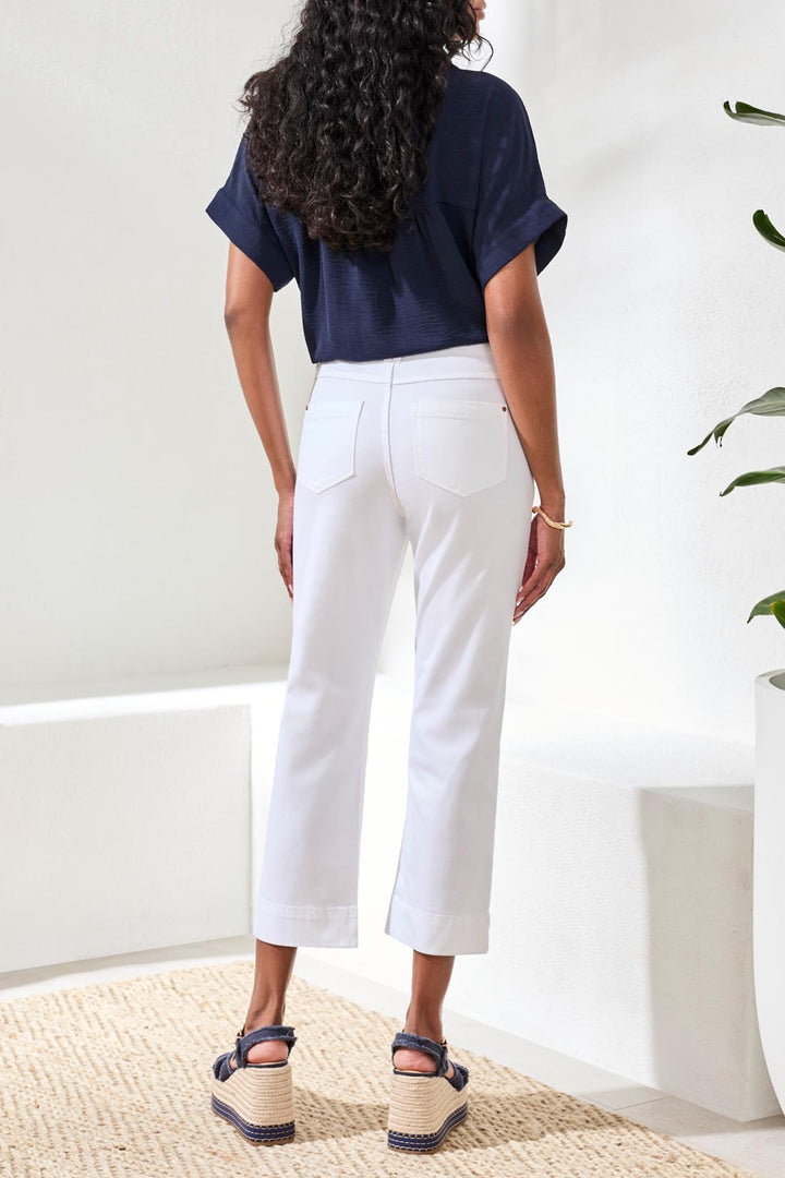 Tribal 2441O-2020W White Pull-On Capri Pants