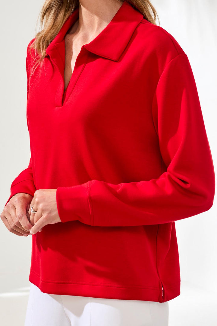 Tribal 2488O-3390 Sangria Red Collared Top