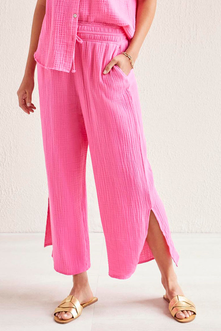 Tribal 53460 Fuchsia Pink Wear 2 Ways Cotton Trousers - Experience Boutique