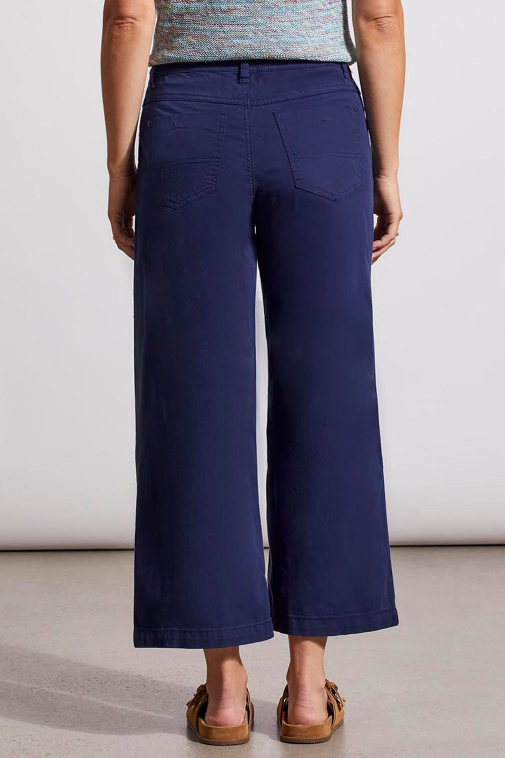 Tribal 5404O Nautical Navy Cotton Straight Leg Trousers - Experience Boutique
