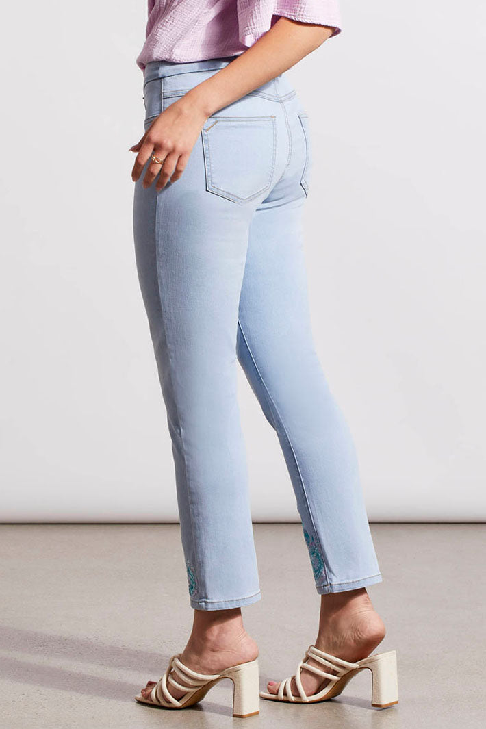 Tribal 5480O Blue Sea Embroidered Hem Jeans - Expeprience Boutique