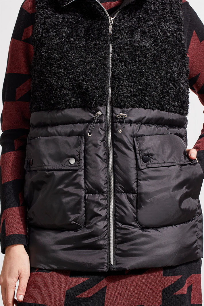 Tribal 5561O-4914 Black Teddy Faux Fur Gilet - Experience Boutique