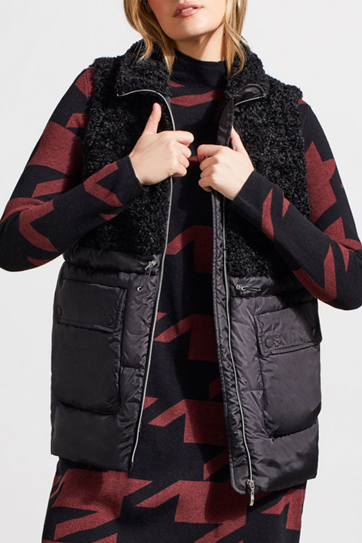 Tribal 5561O-4914 Black Teddy Faux Fur Gilet - Experience Boutique