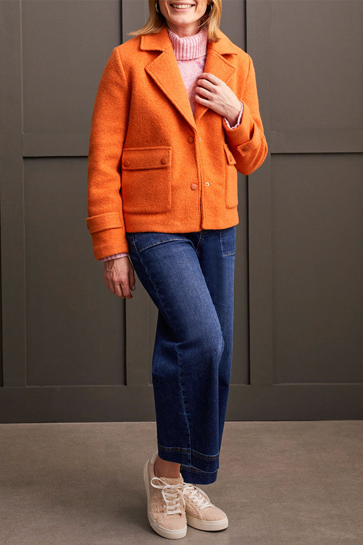 Tribal 5581O-4856 Burnt Orange Woolly Jacket - Experience Boutique