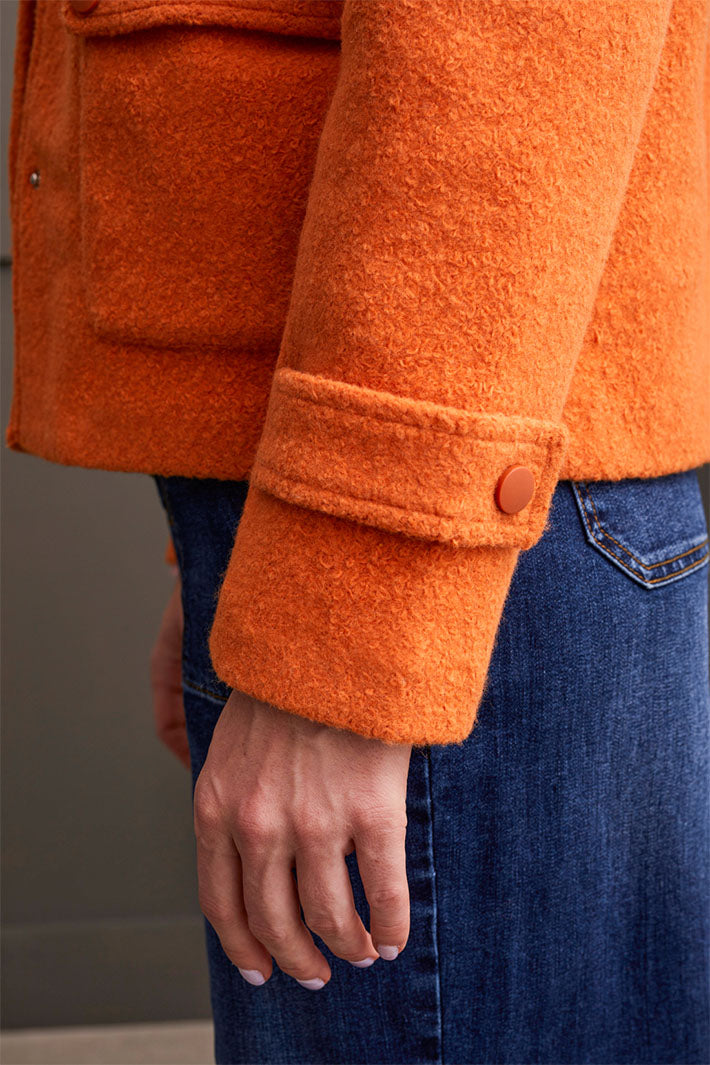 Tribal 5581O-4856 Burnt Orange Woolly Jacket - Experience Boutique