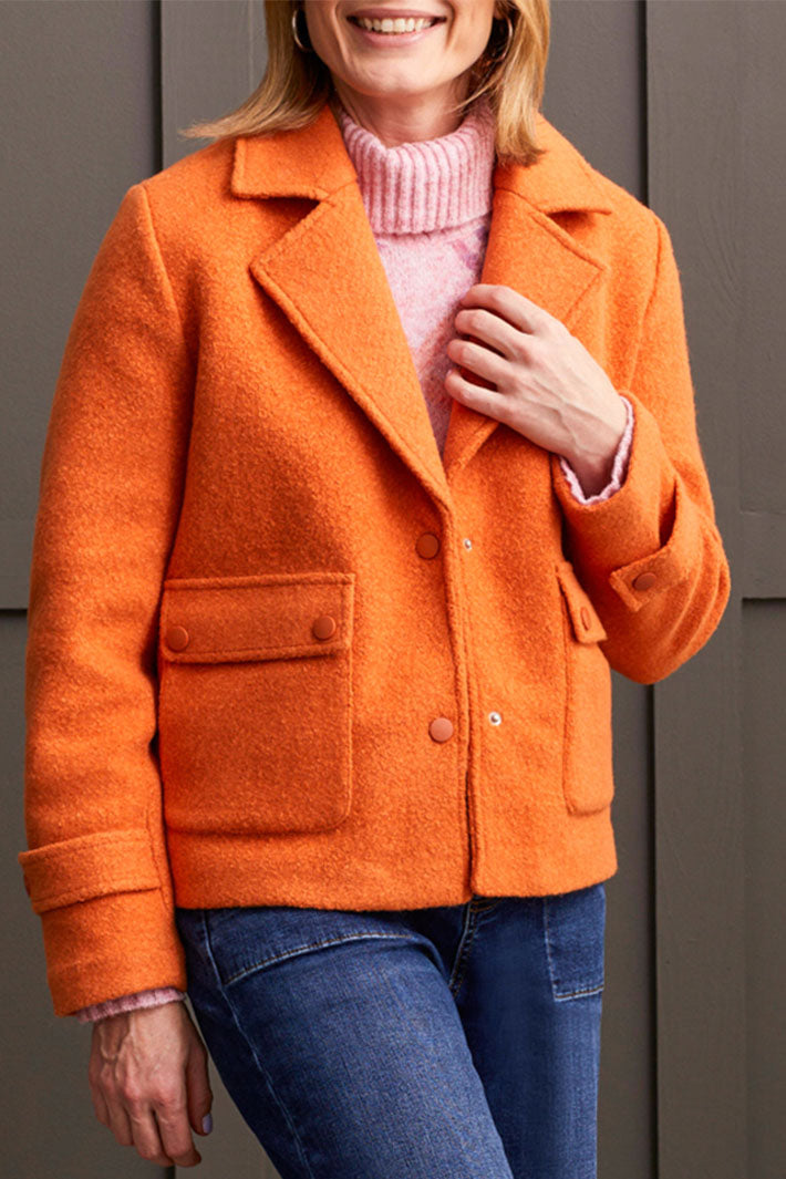 Tribal 5581O-4856 Burnt Orange Woolly Jacket - Experience Boutique