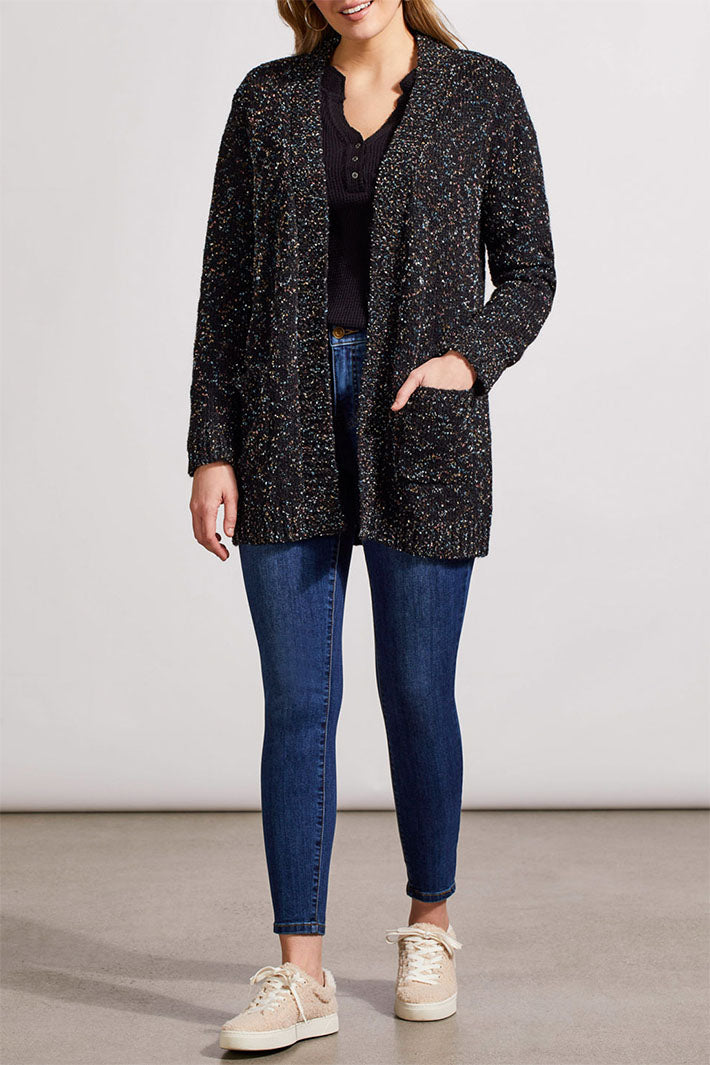 Tribal 5586O 5066 Black Fleck Cosy Knitted Cardigan