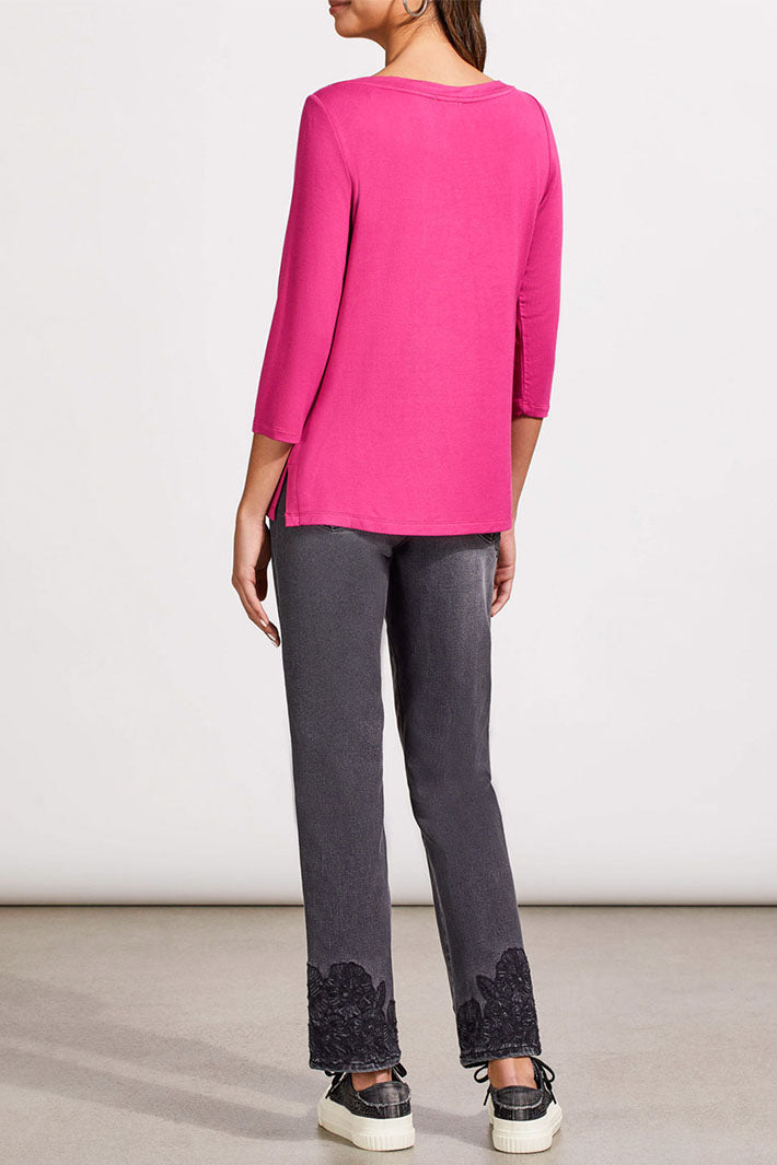 Tribal 5588O-2422 Magenta Pink Boat Neck T-Shirt - Experience Boutique