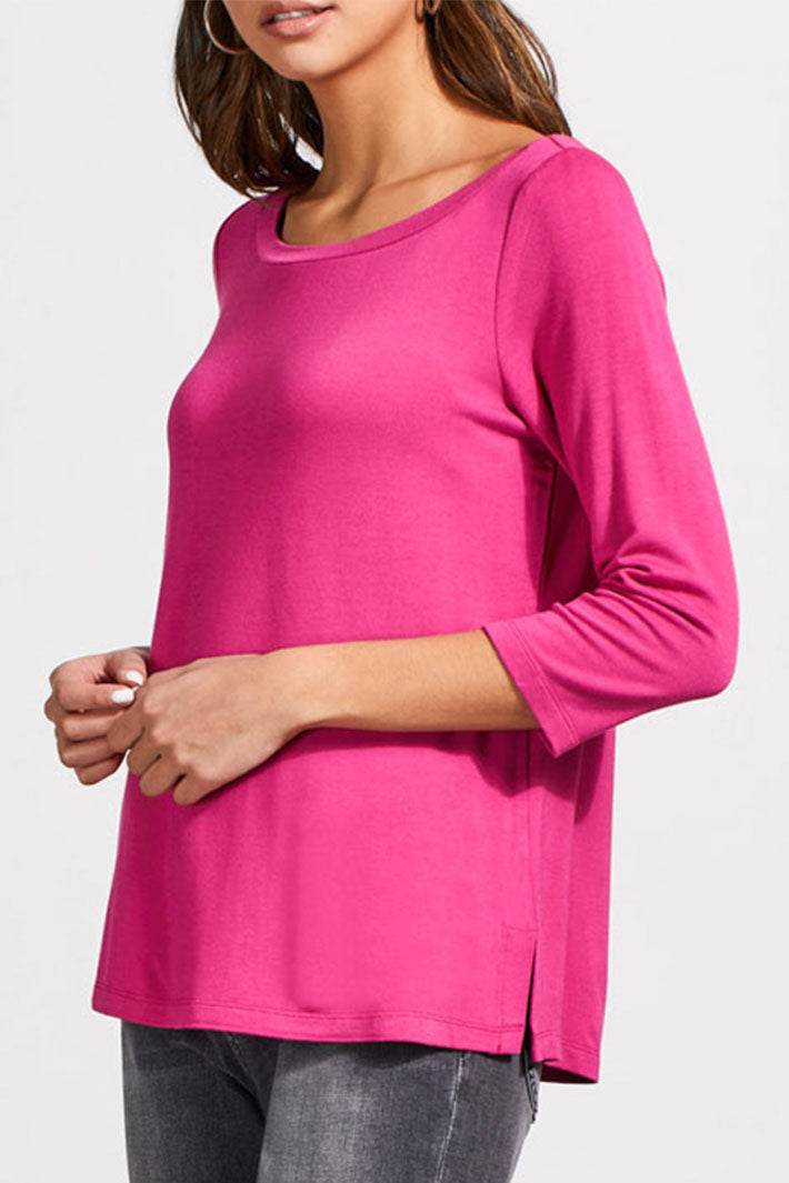 Tribal 5588O-2422 Magenta Pink Boat Neck T-Shirt - Experience Boutique