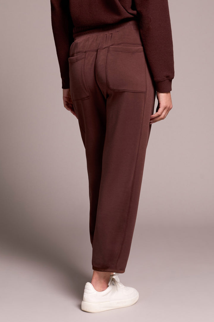 Tribal 5919O Cocoa Brown Pull-On Drawstring Waist Cropped Joggers 5032