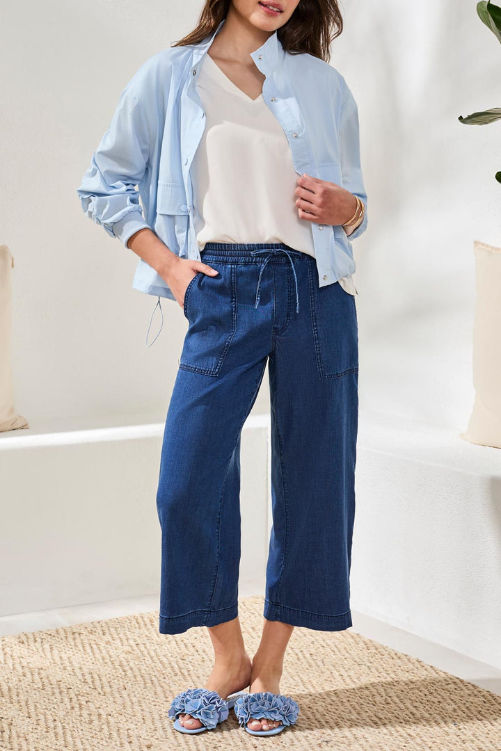 Tribal 6127O-5383 Sea Haven Blue Denim Crop Trousers