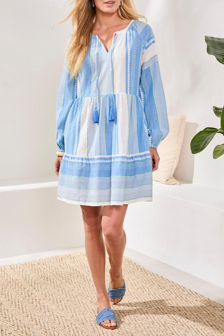 Tribal 965O-5481 Sky Blue Short Dress