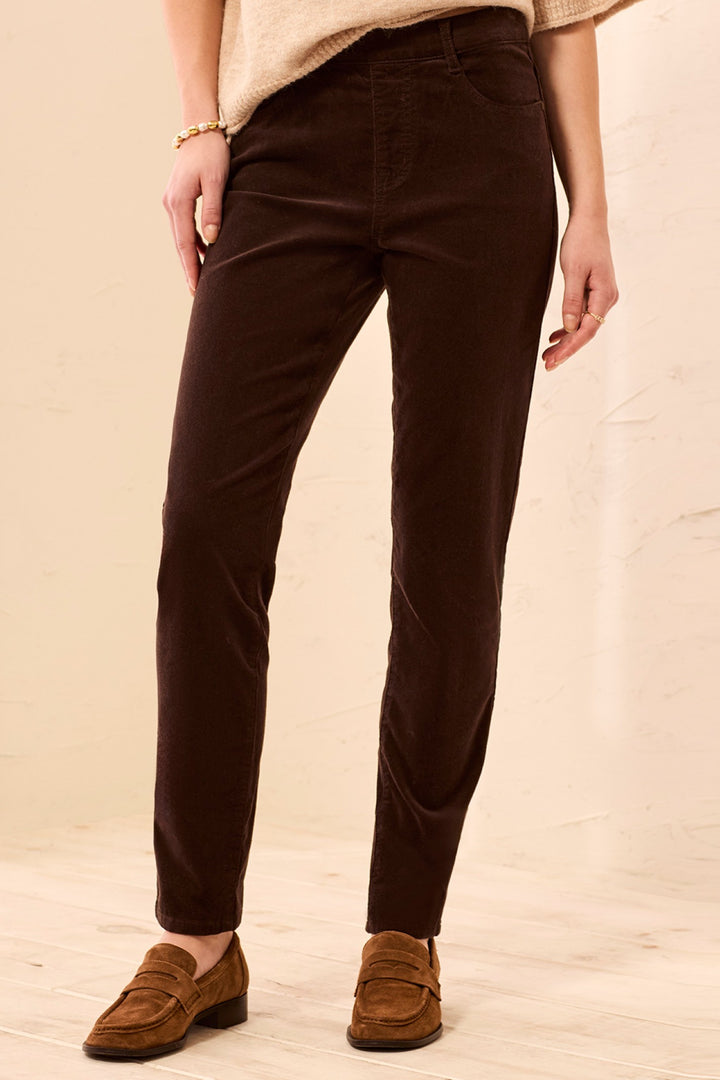 Tribal Audrey Saddle Brown Slim Leg Cord Trousers 5580O-4989, front view