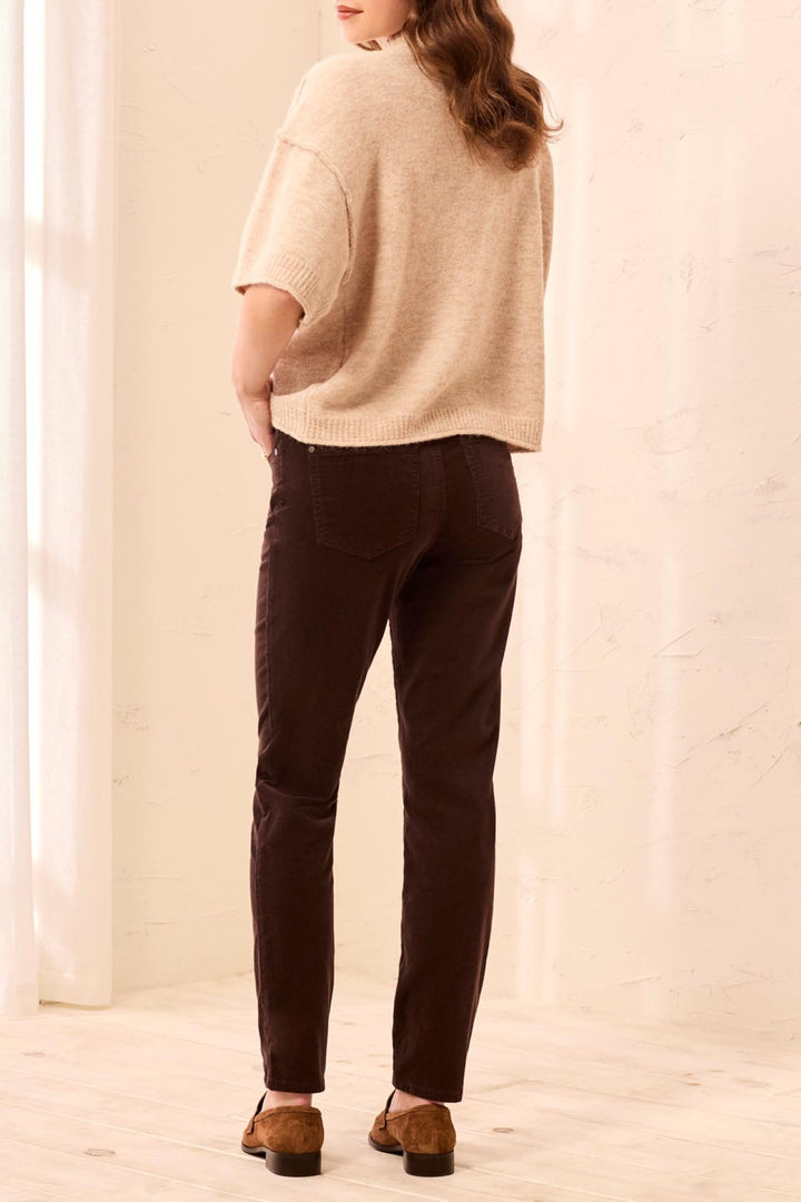 Tribal Audrey Saddle Brown Slim Leg Cord Trousers 5580O-4989, back view