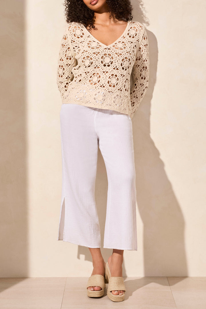 Tribal Fashion Jumper Crochet Knit CocoMilk Cream 5751O-5242 - Experience Boutique