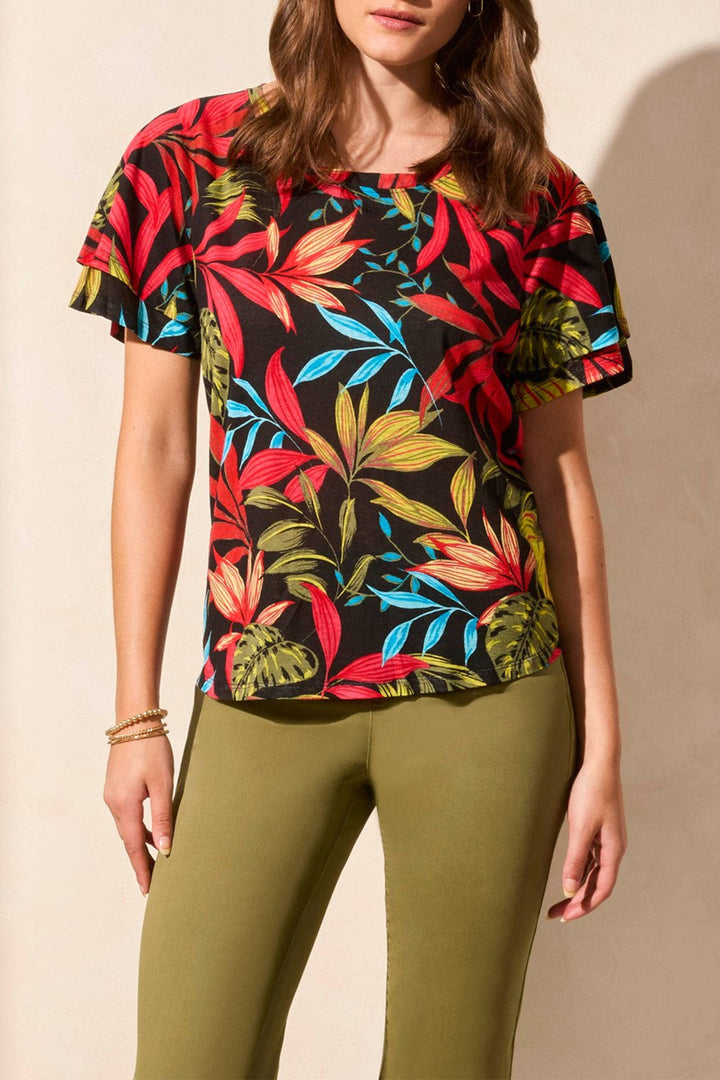 Tribal Fashion Top Floral Print Poppy Red 2029O-1557 - Experience Boutique