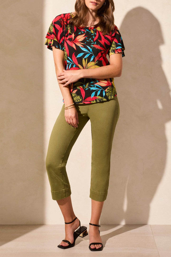 Tribal Fashion Top Floral Print Poppy Red 2029O-1557 - Experience Boutique