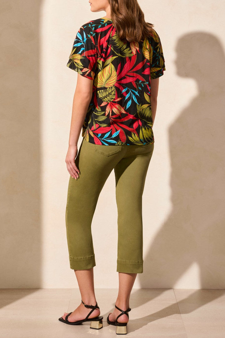 Tribal Fashion Top Floral Print Poppy Red 2029O-1557 - Experience Boutique