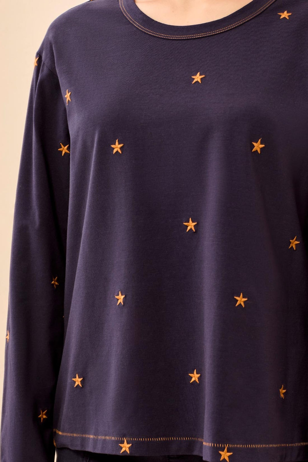 Tribal Jet Blue Navy Crew Neck Top 3238O-8451, detail