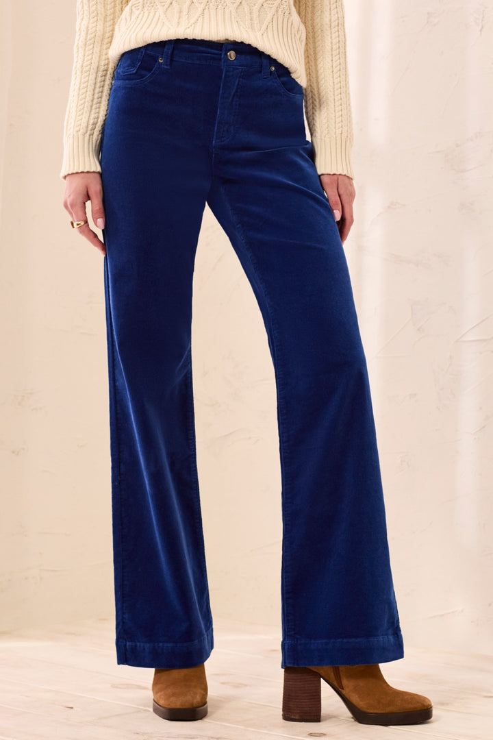 Tribal Stellar Cobalt Blue Wide Leg Cord Trousers 3167O-3779, front view