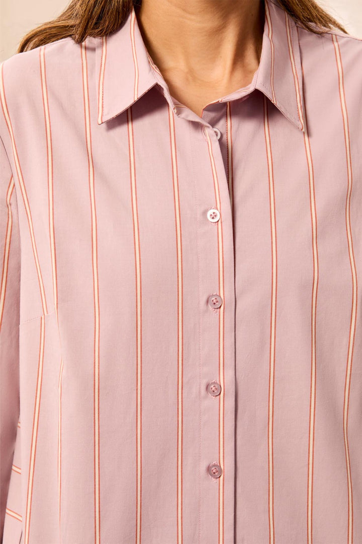 Tribal Violet Ice Pink Striped Shirt 3204O-8402, collar detail