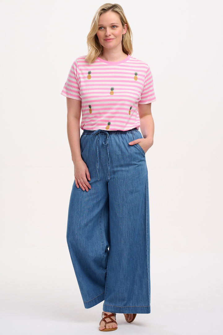 Sugarhill Brighton Pink Stripe Pineapple Maggie Top