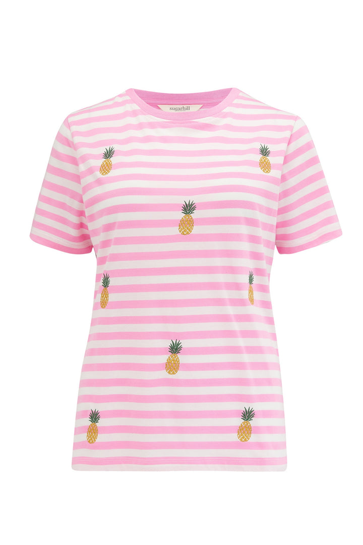 Sugarhill Brighton Pink Stripe Pineapple Maggie Top