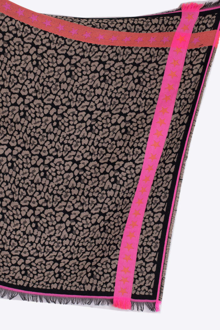 Vilagallo 30656 Neon Stripes Leopard Print Scarf - Experience Boutique
