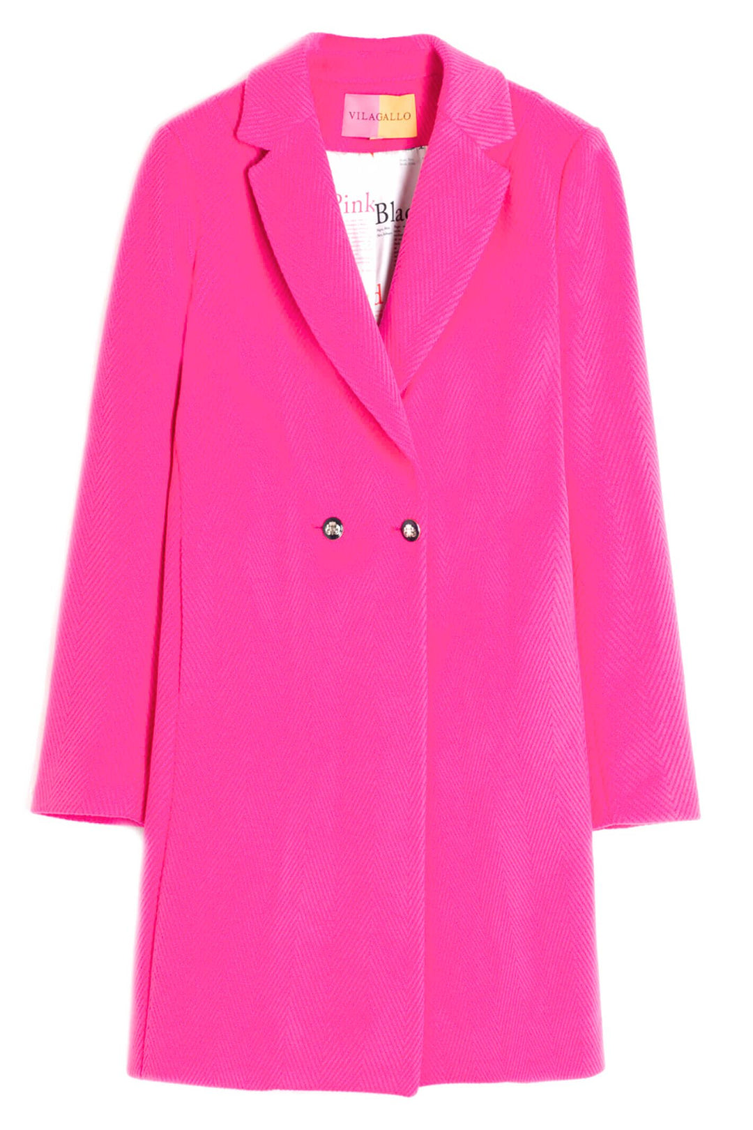 Vilagallo 30664 Pink Herringbone Long Coat