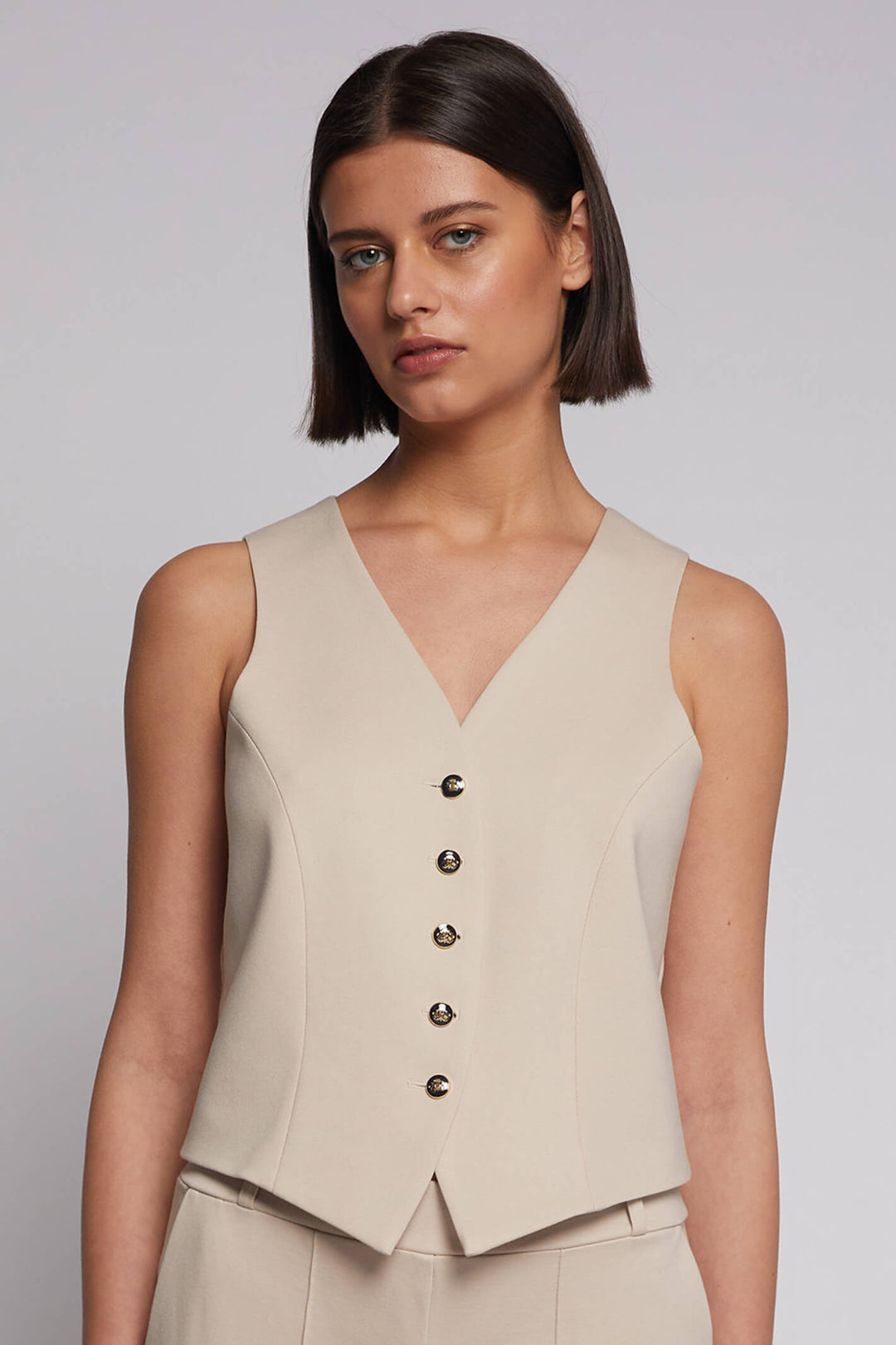 Vilagallo 30715 Ecru Galaxy Lined Waistcoat - Experience Boutique