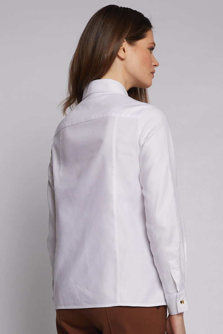 Vilagallo 30769 White Martina Woven Shirt - Experience Boutique