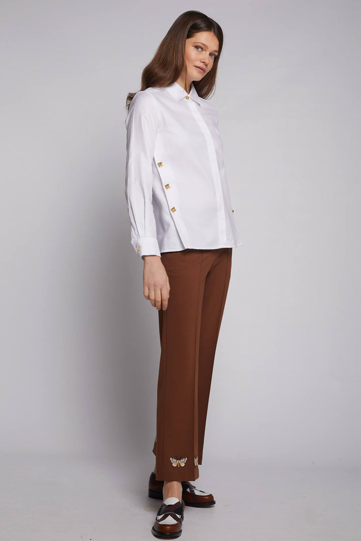 Vilagallo 30769 White Martina Woven Shirt - Experience Boutique