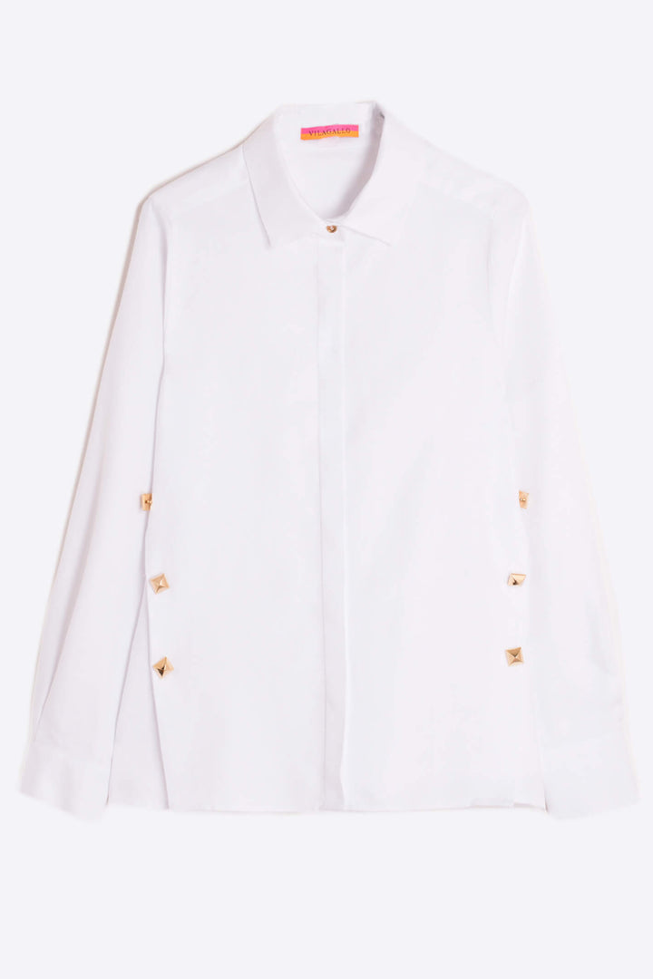 Vilagallo 30769 White Martina Woven Shirt - Experience Boutique