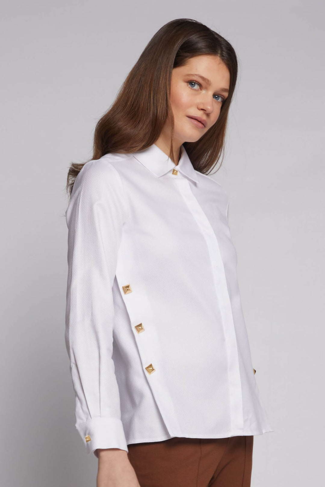 Vilagallo 30769 White Martina Woven Shirt - Experience Boutique