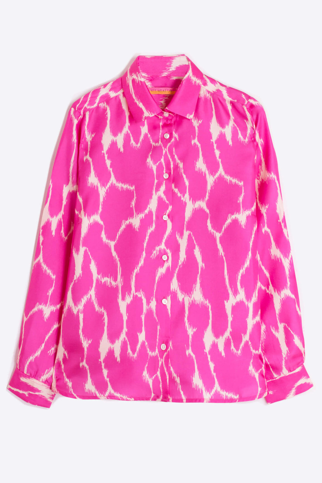 Vilagallo 30808 Pink Animal Print Isabella Pure Silk Shirt - Experience Boutique
