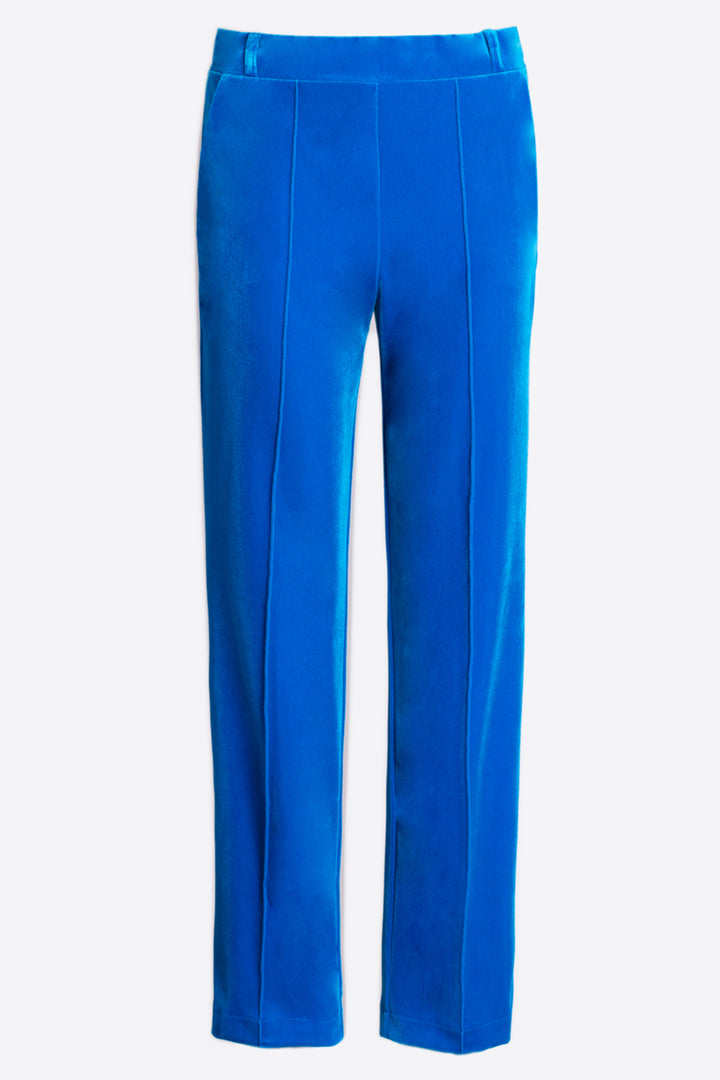 Vilagallo 32872 Lisa Azulon Blue Velvet Pull-On Crop Trousers