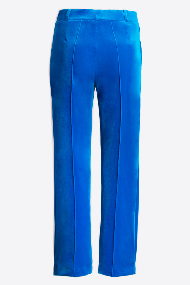 Vilagallo 32872 Lisa Azulon Blue Velvet Pull-On Crop Trousers