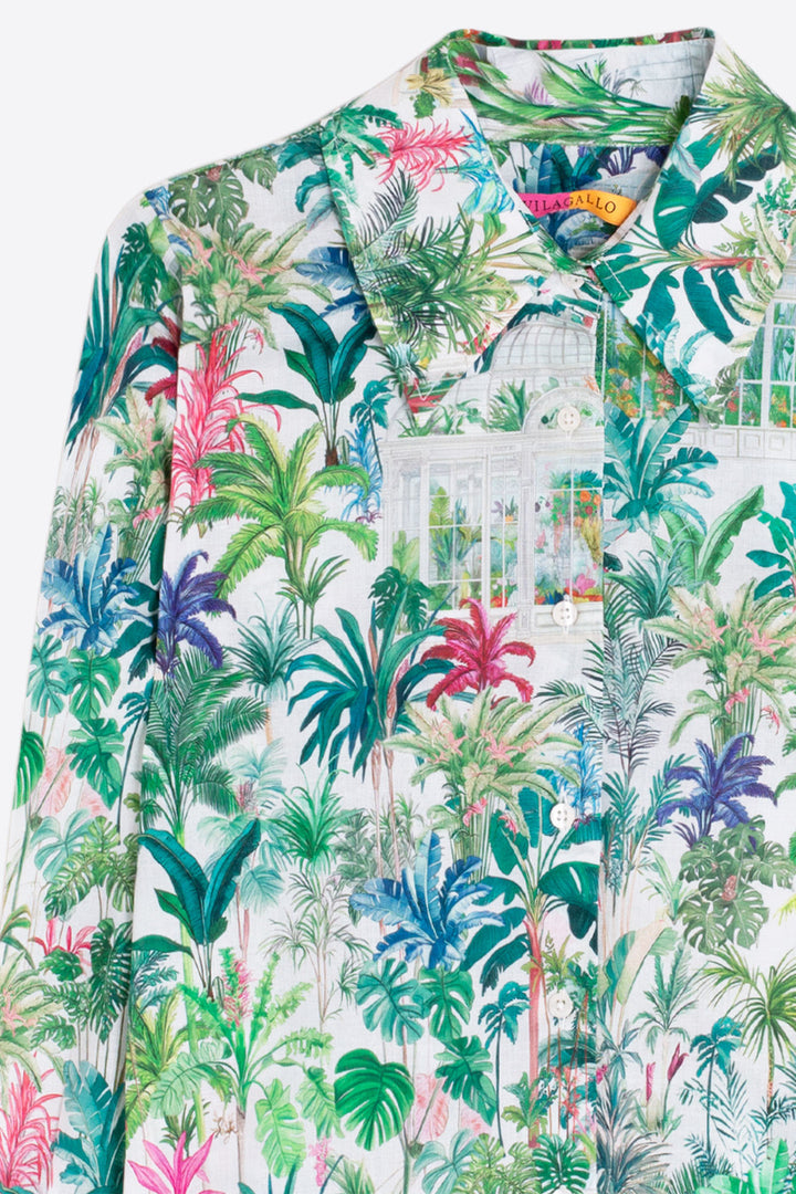 Vilagallo 33264 Blanca White Invernaderos Palmeras Cotton Shirt