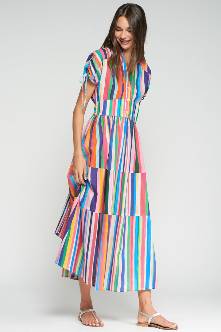 Vilagallo 33296 Linda Multicolour Stripe Cotton Dress