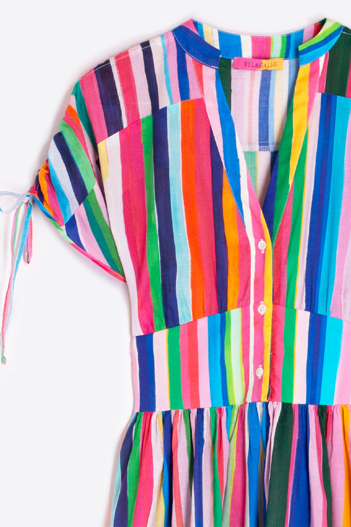 Vilagallo 33296 Linda Multicolour Stripe Cotton Dress