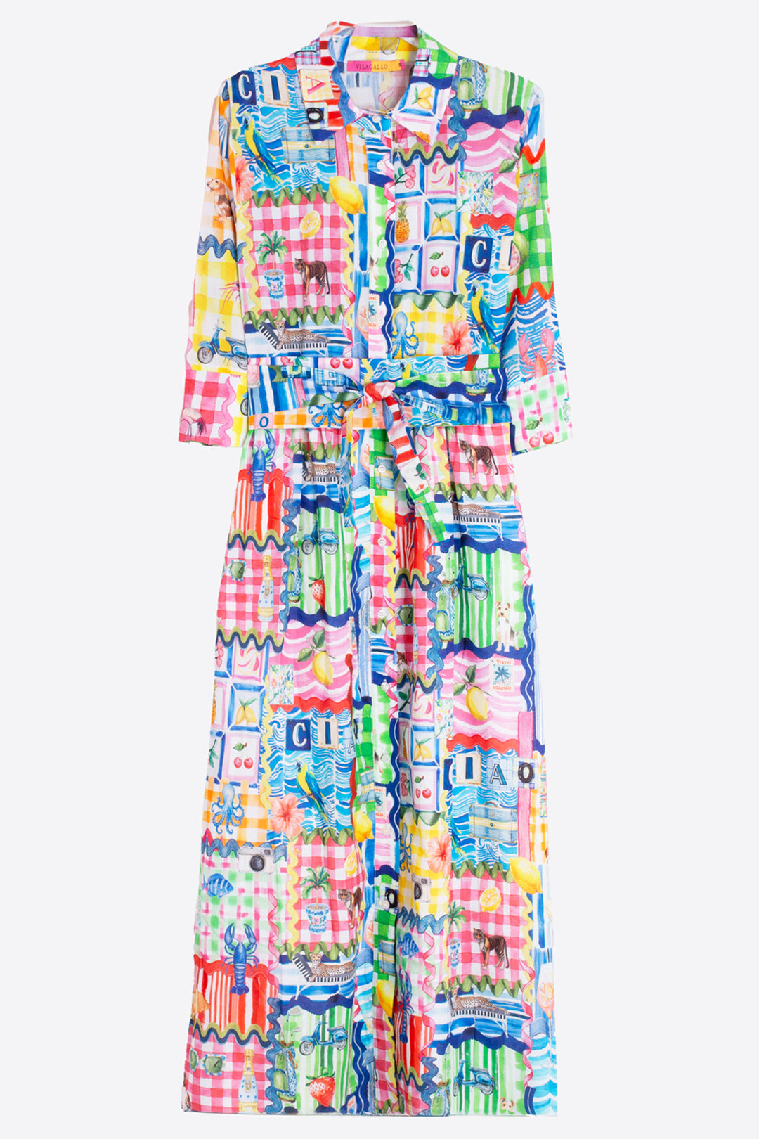 Vilagallo 33440 Brenda Multicolour Capri Print Cotton Shirt Dress