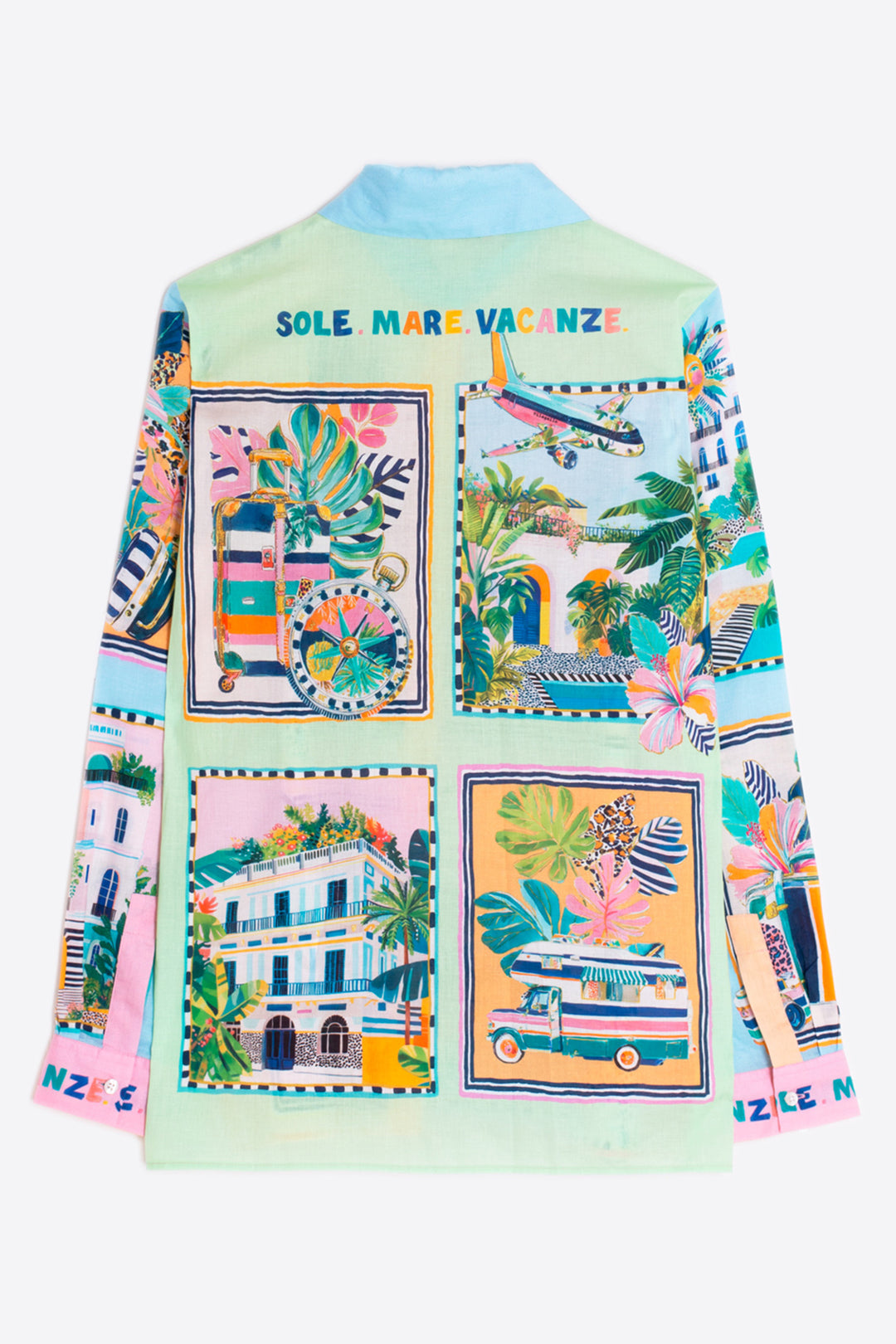 Vilagallo 33646 Tea Multicolour Sole Voile Print Cotton Shirt