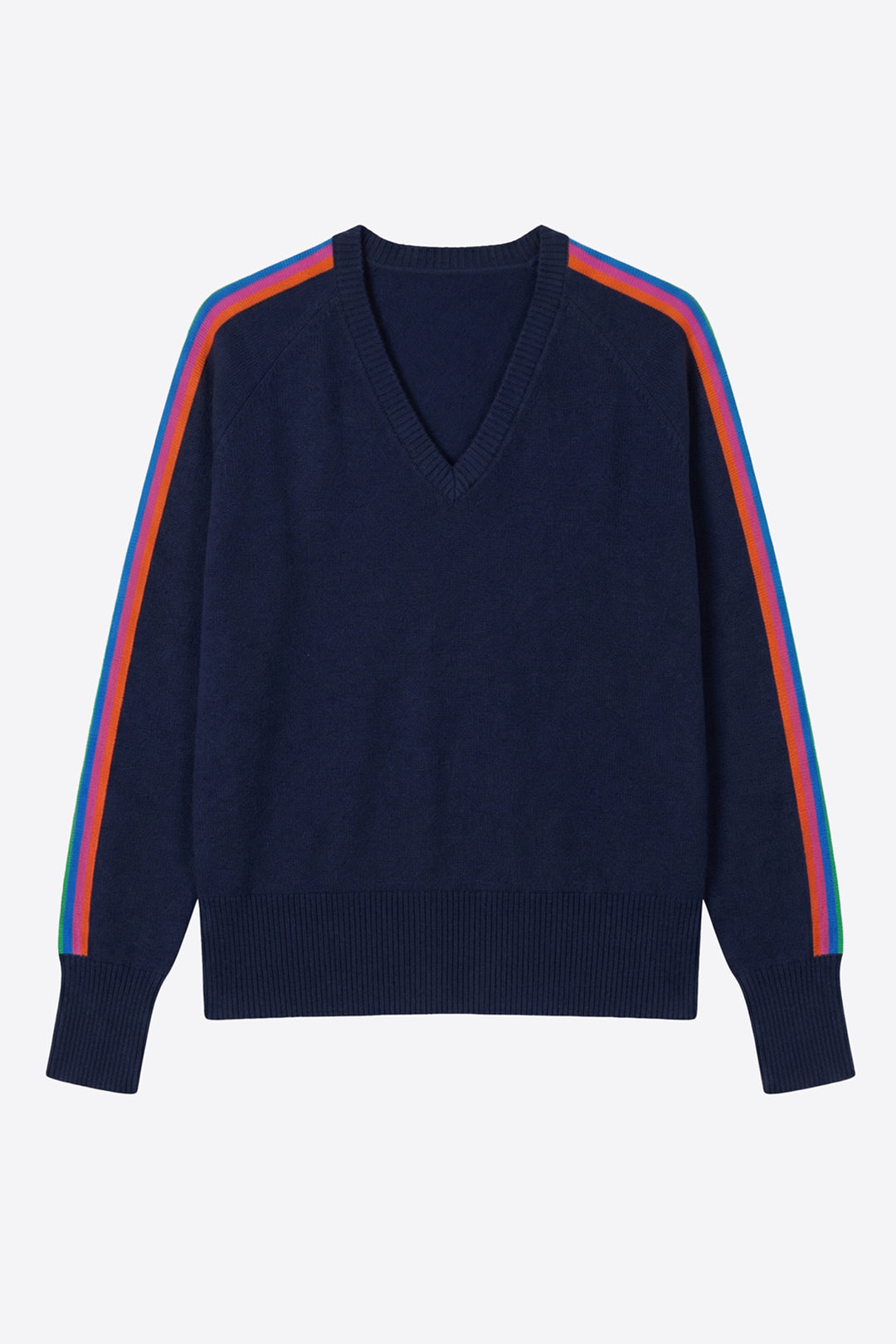 Vilagallo Navy Rainbow Stripe Jumper 34139, front