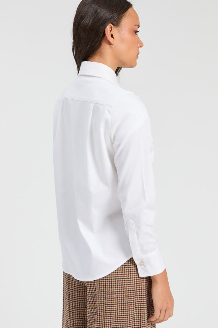 Vilagallo White Cat Embroidered Shirt 33755, full length