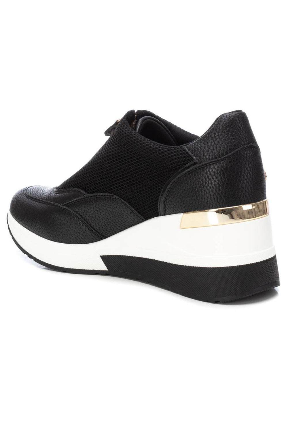 XTI 14264802 Black Sports Luxe Wedge Trainers - Experience Boutique