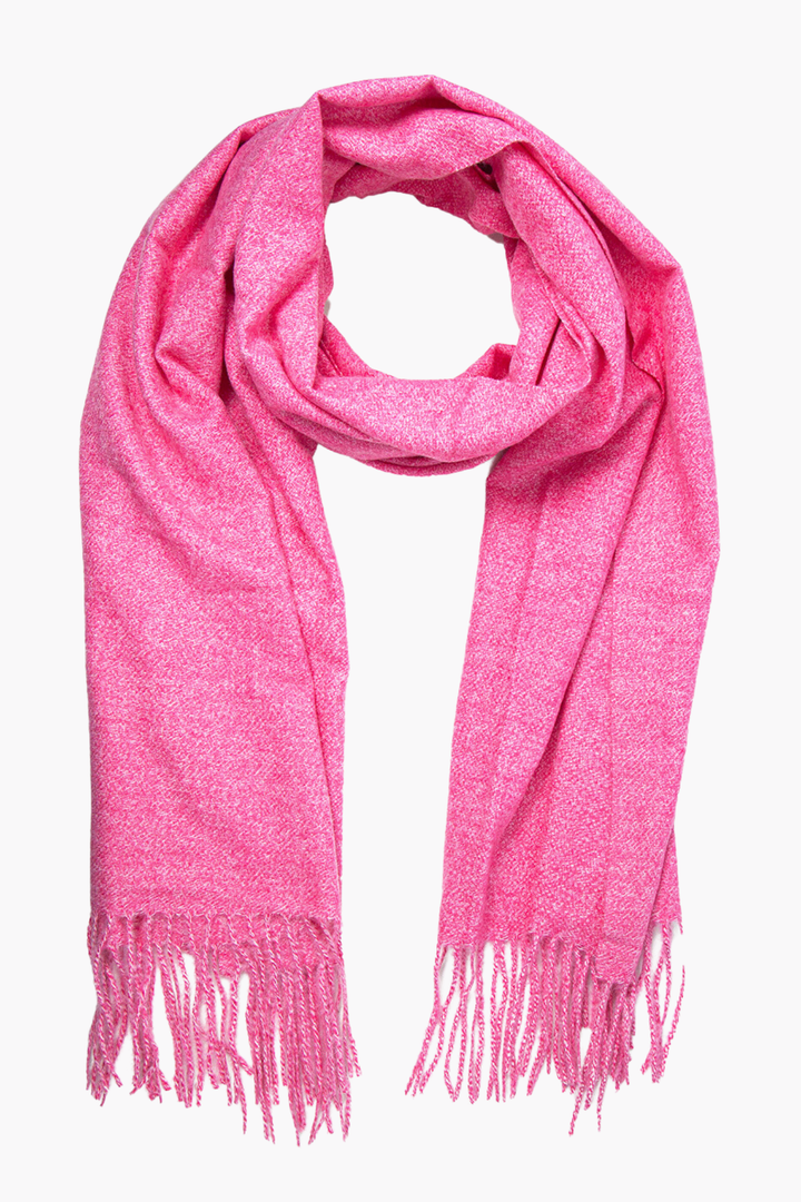 Bubblegum Pink Soft Scarf with Tassels