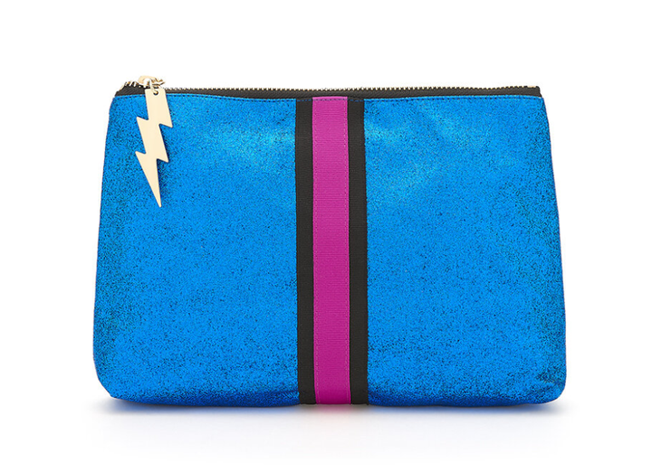 Cockatoo Bright Blue Glitter Clutch