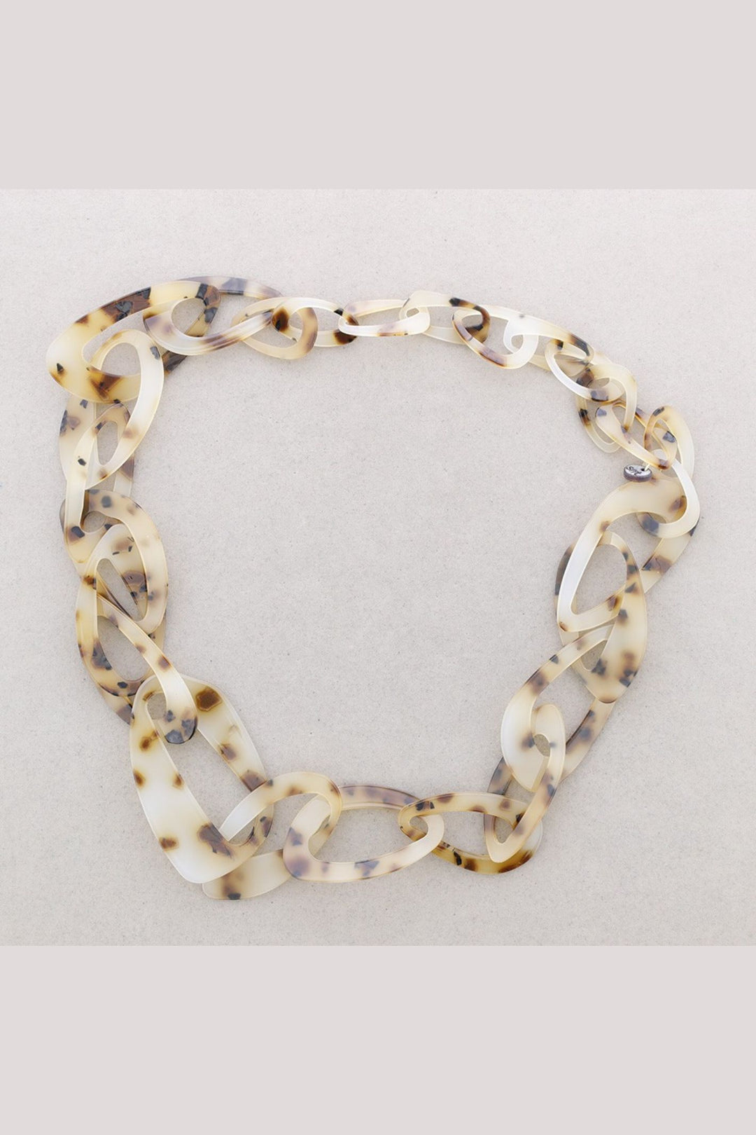 Animal Print Long Resin Link Necklace