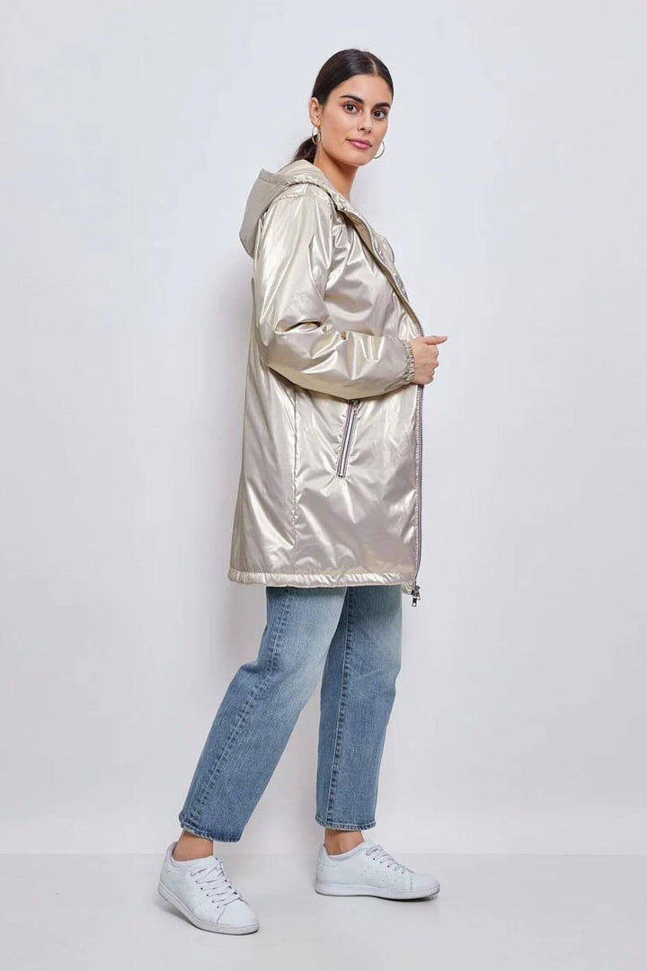 Beige & Gold Reversible Water Resistant Coat