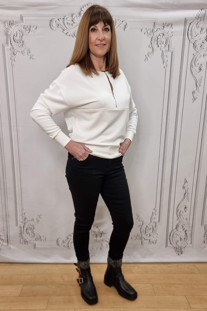 Black Diamante Cuff Stretch Jeans